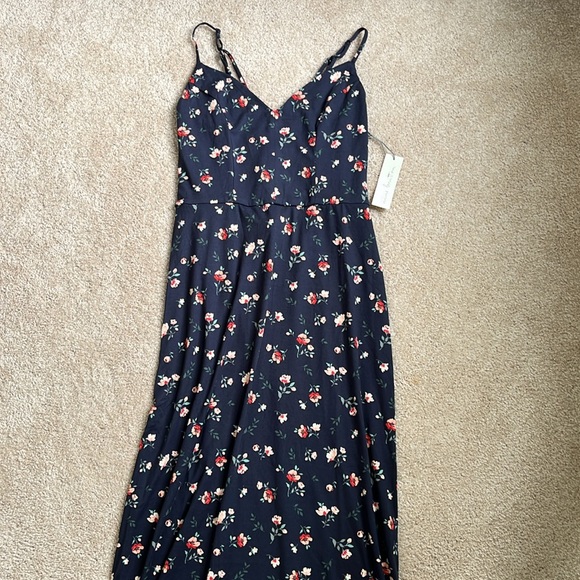 nine britton Dresses & Skirts - Nine Britton Maxi Floral Navy Dress Medium